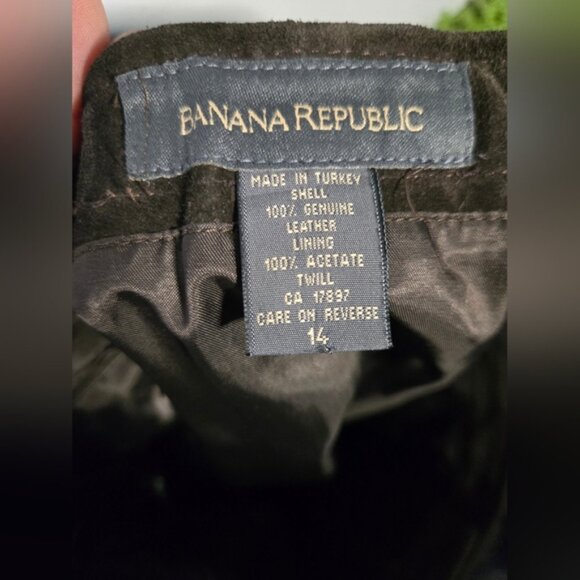 Banana Republic 100% Genuine Leather Mini Skirt – Brown – Size 14 - Picture 5 of 6